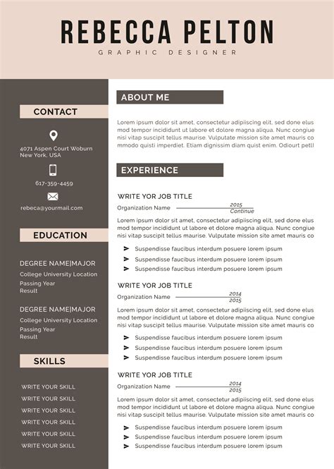 Modern resume template 2019
